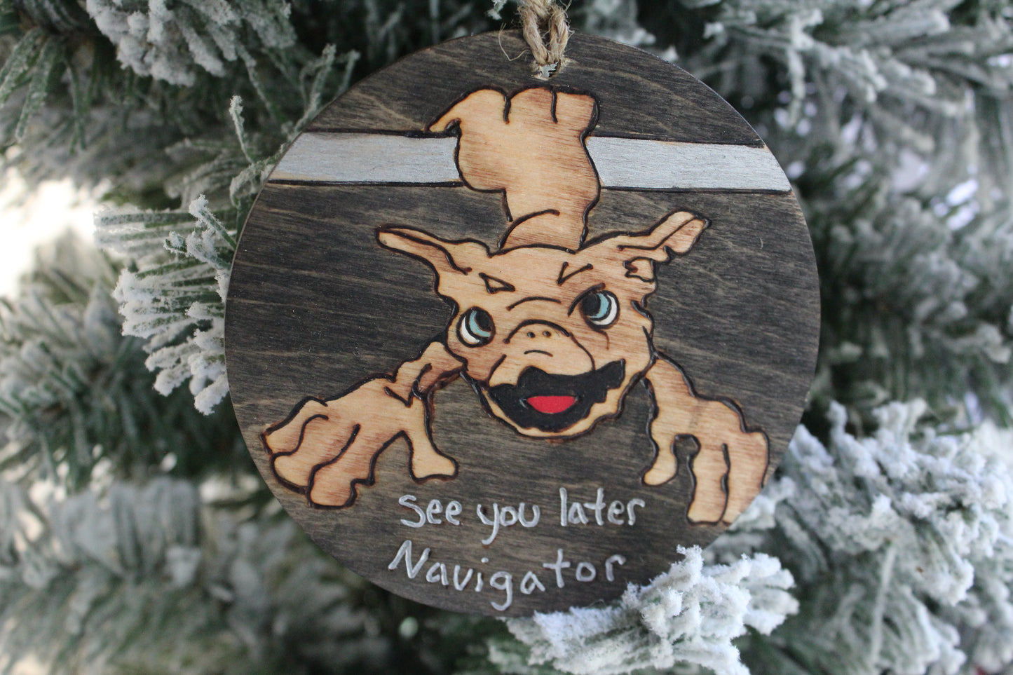 Flight of the Navigator Puckmaren " See You Later Navigator" Ornament