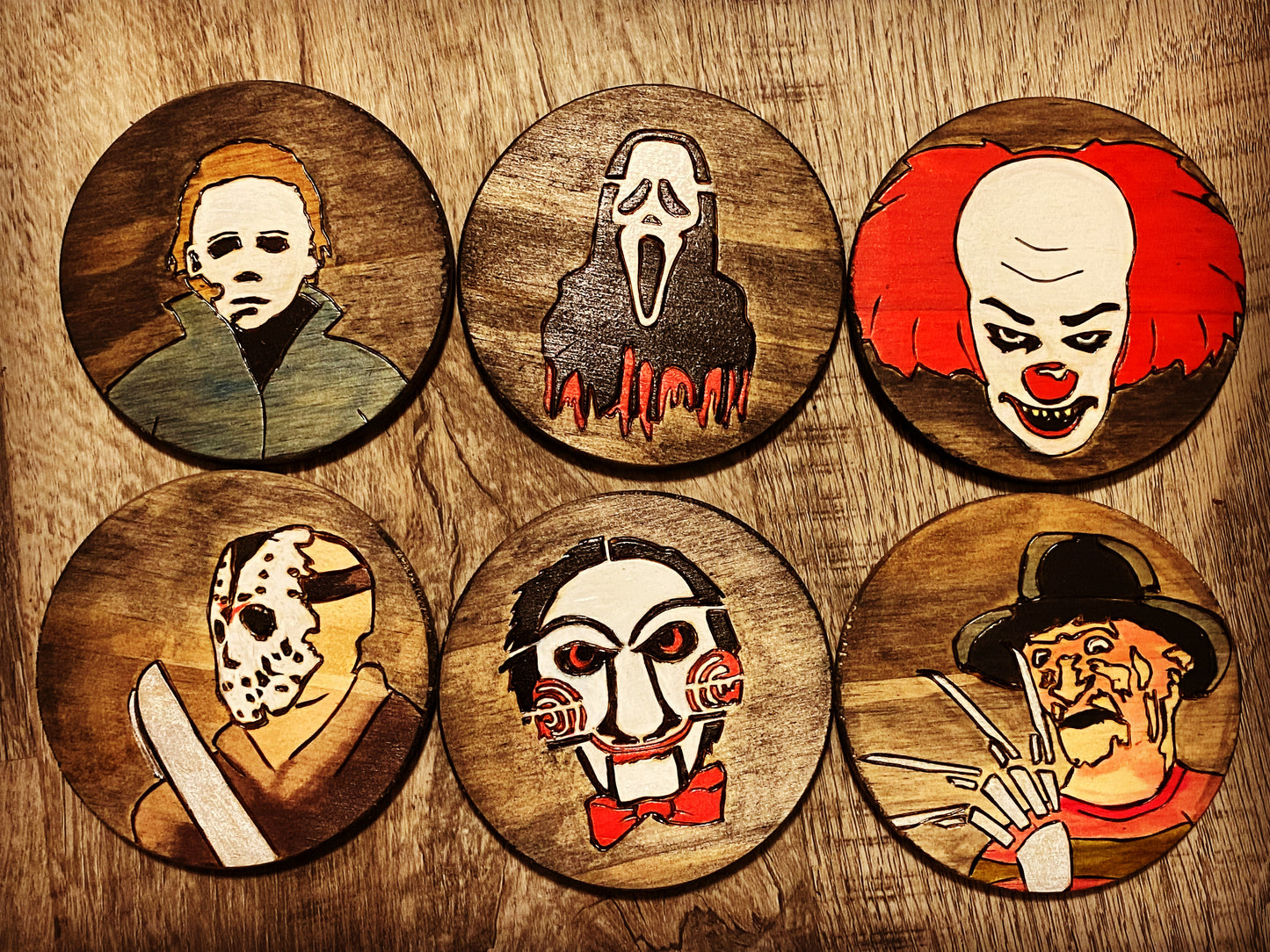 Horror Movie Villain Coaster Set