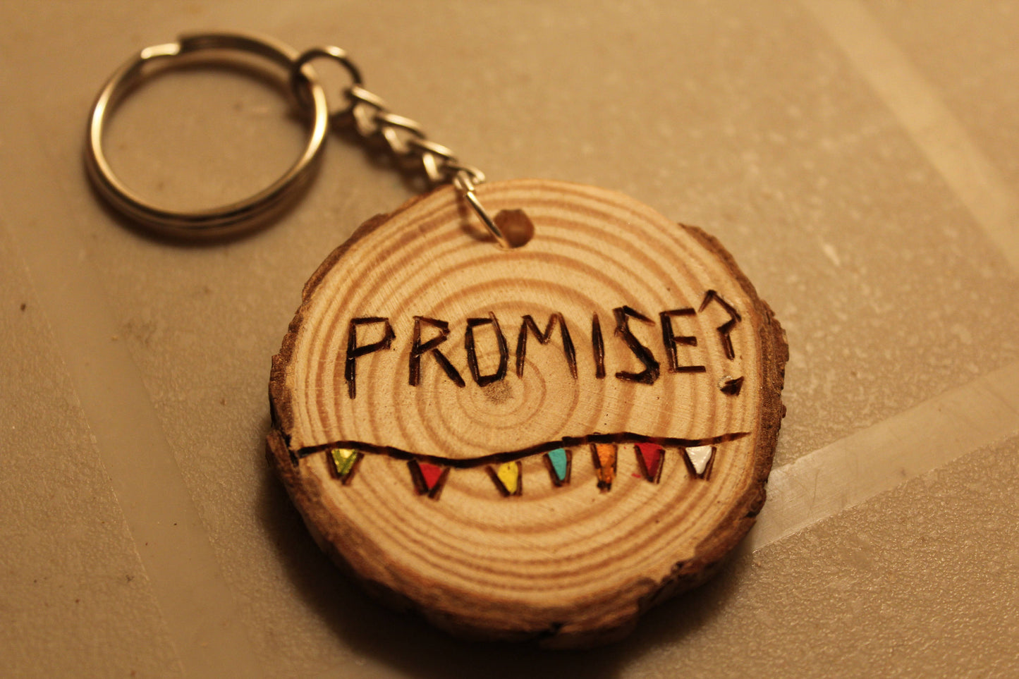 Stranger Things "Promise" keychain