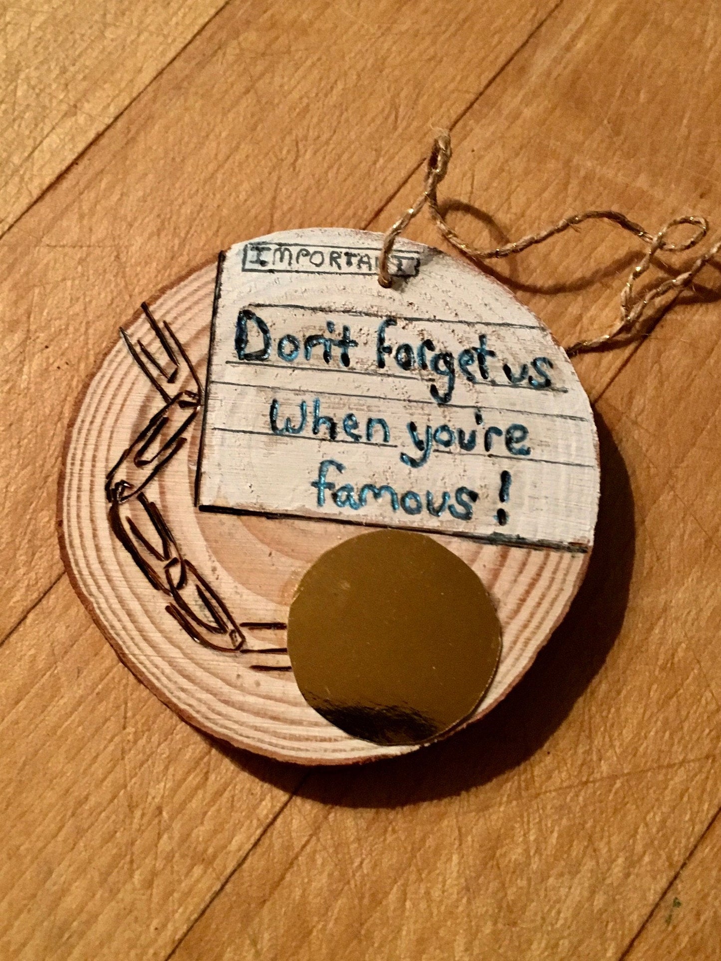 The Office Dont Forget Us when you’re Famous note ornament Jim Pam Christmas