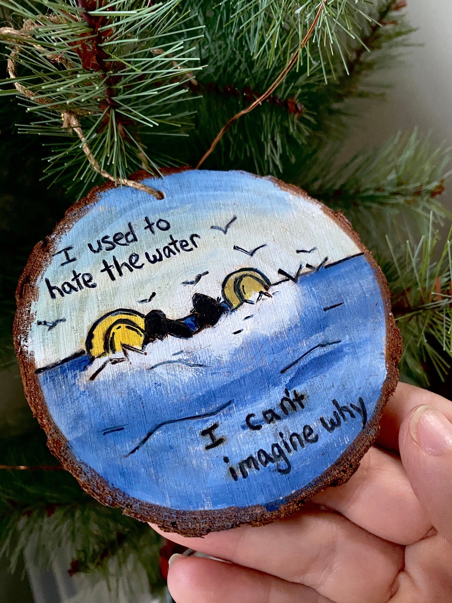 Jaws inspired ornament I used to hate the water Brody hooper