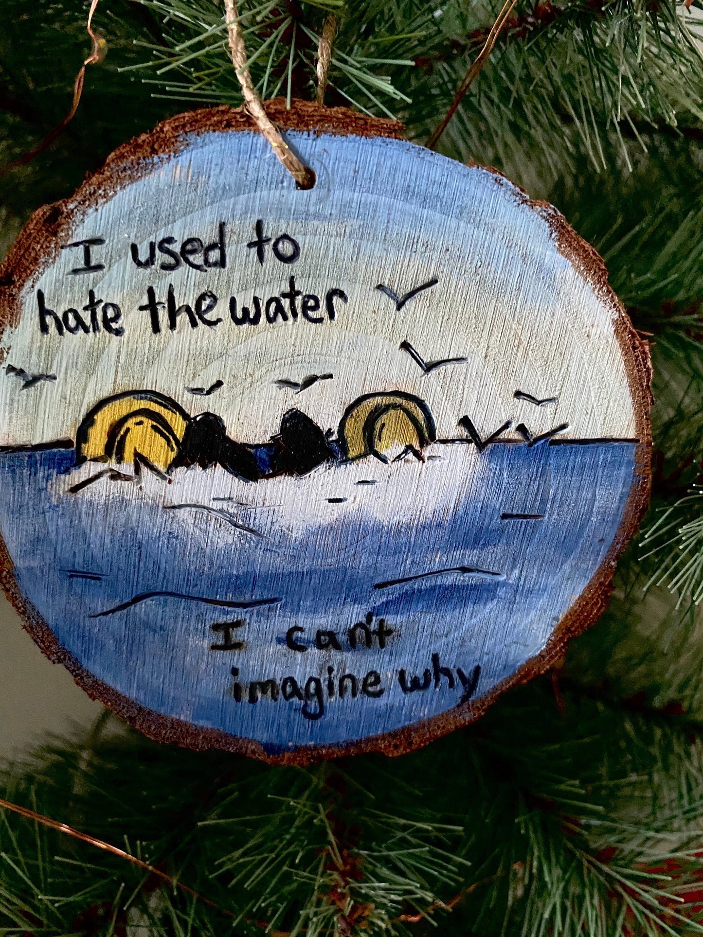 Jaws inspired ornament I used to hate the water Brody hooper