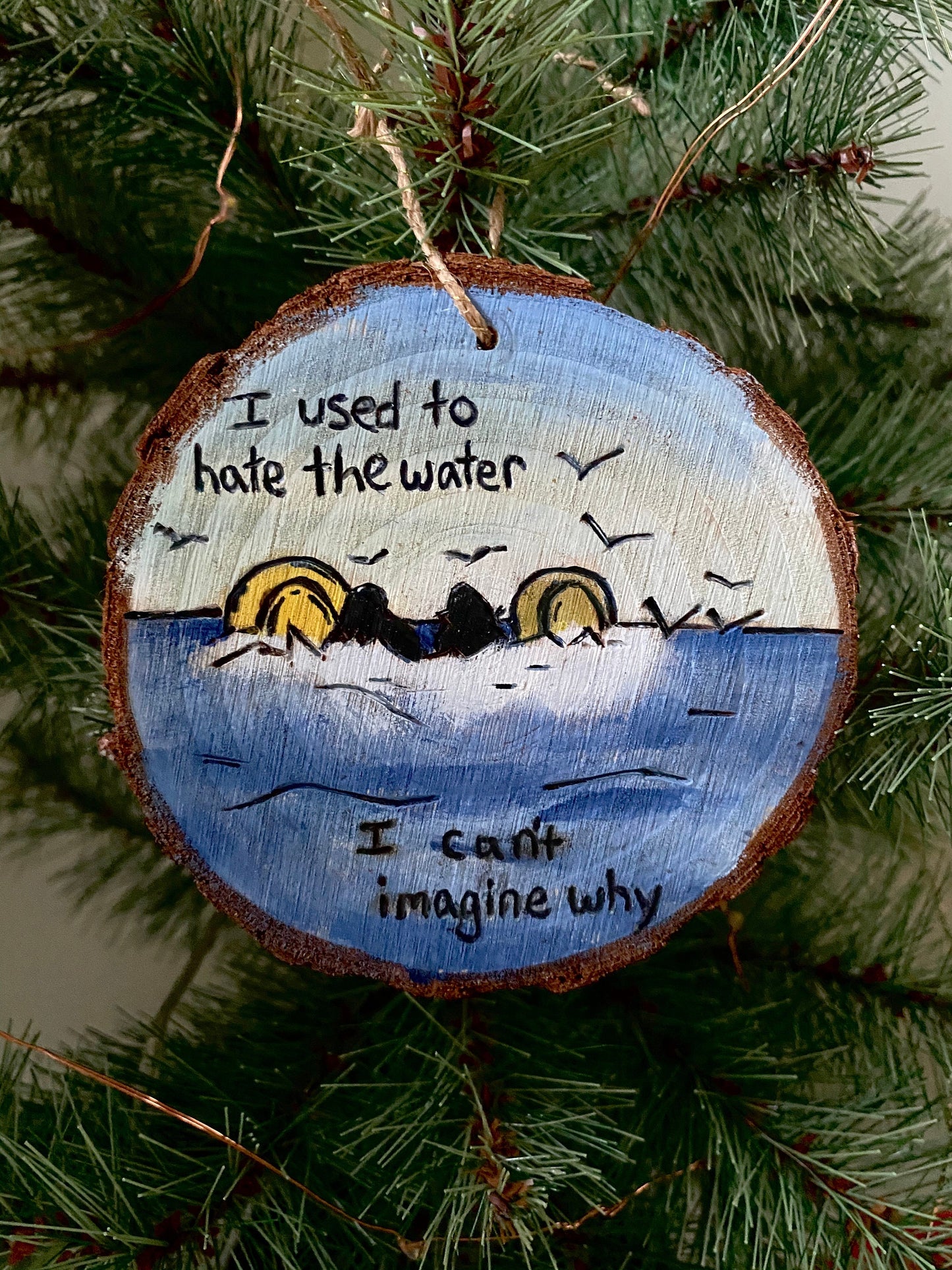 Jaws inspired ornament I used to hate the water Brody hooper