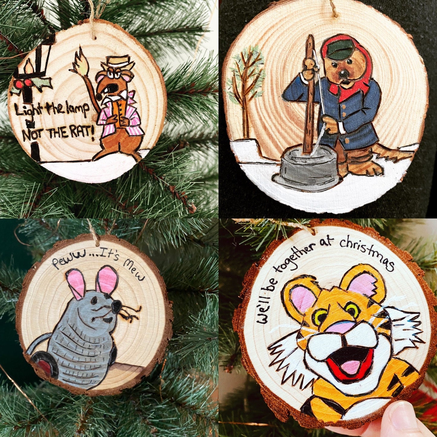 Jim Henson Christmas ornament set rugby mew emmet otter rizzo the rat
