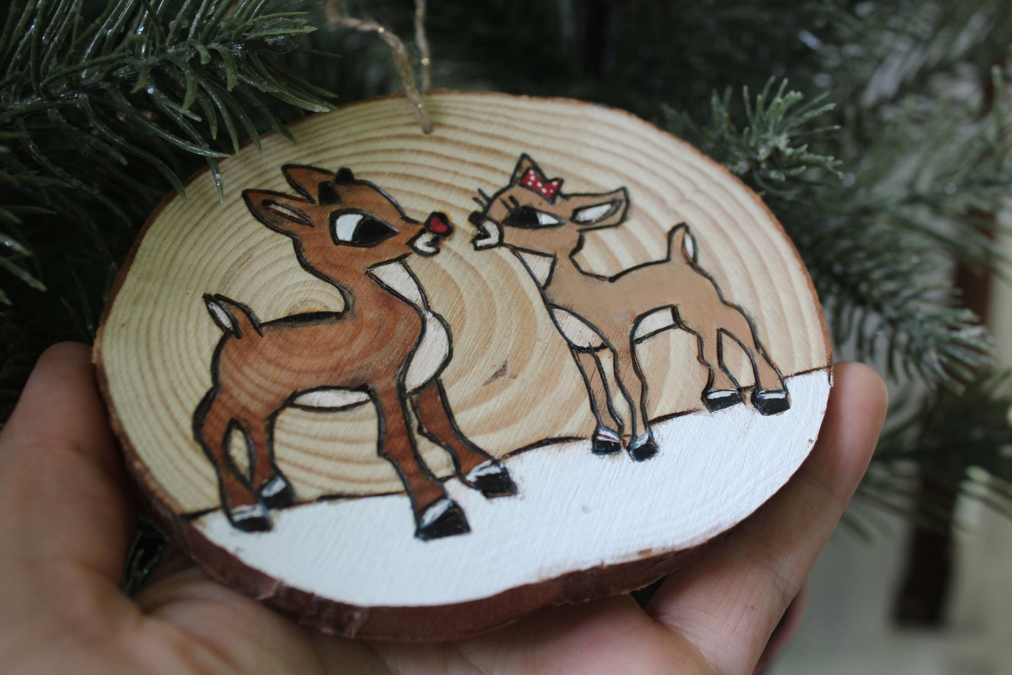 Rudolph and Clarice Christmas ornament Rudolph the red nosed reindeer rankin/bass christmas special
