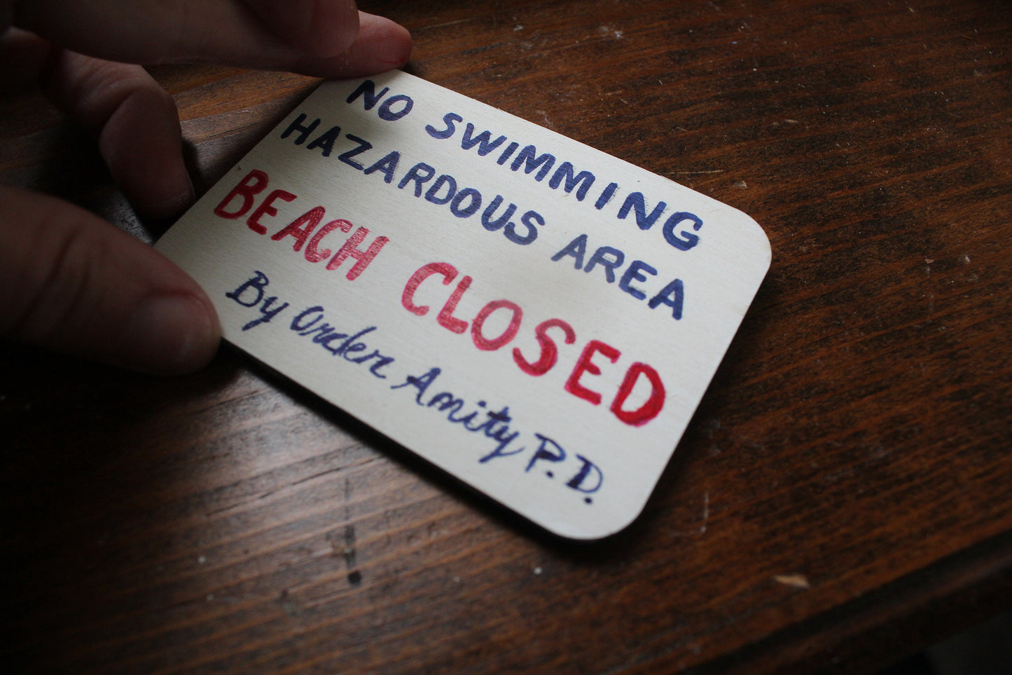 Jaws No Swimming Beach Closed Sign Ornament /magnet