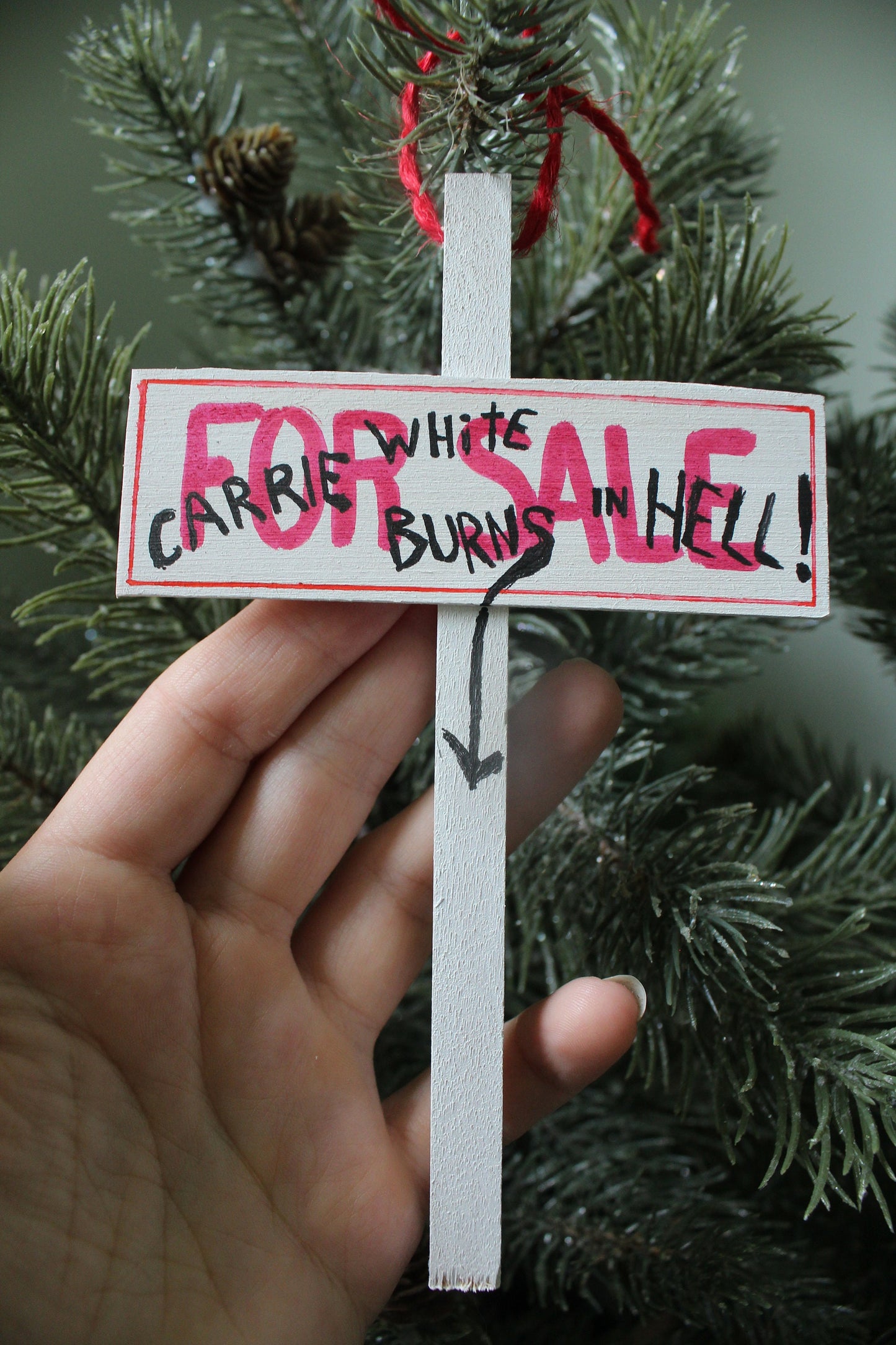 Stephen King Carrie for sale sign ornament Horror Halloween Christmas