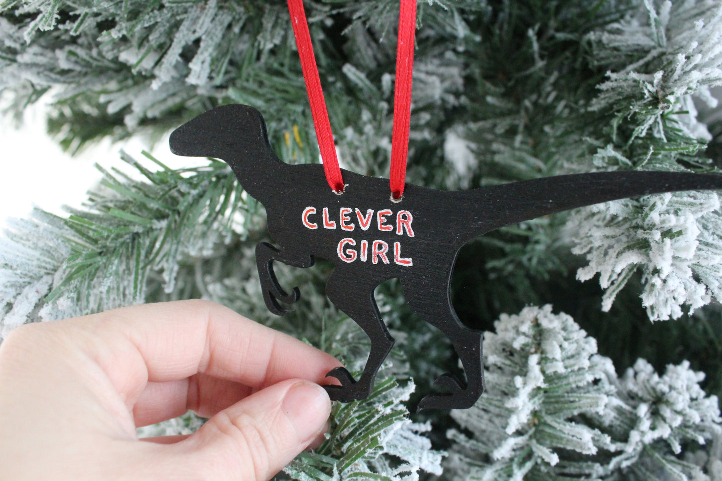 Jurassic Park Inspired Velociraptor Clever Girl ornament magnet