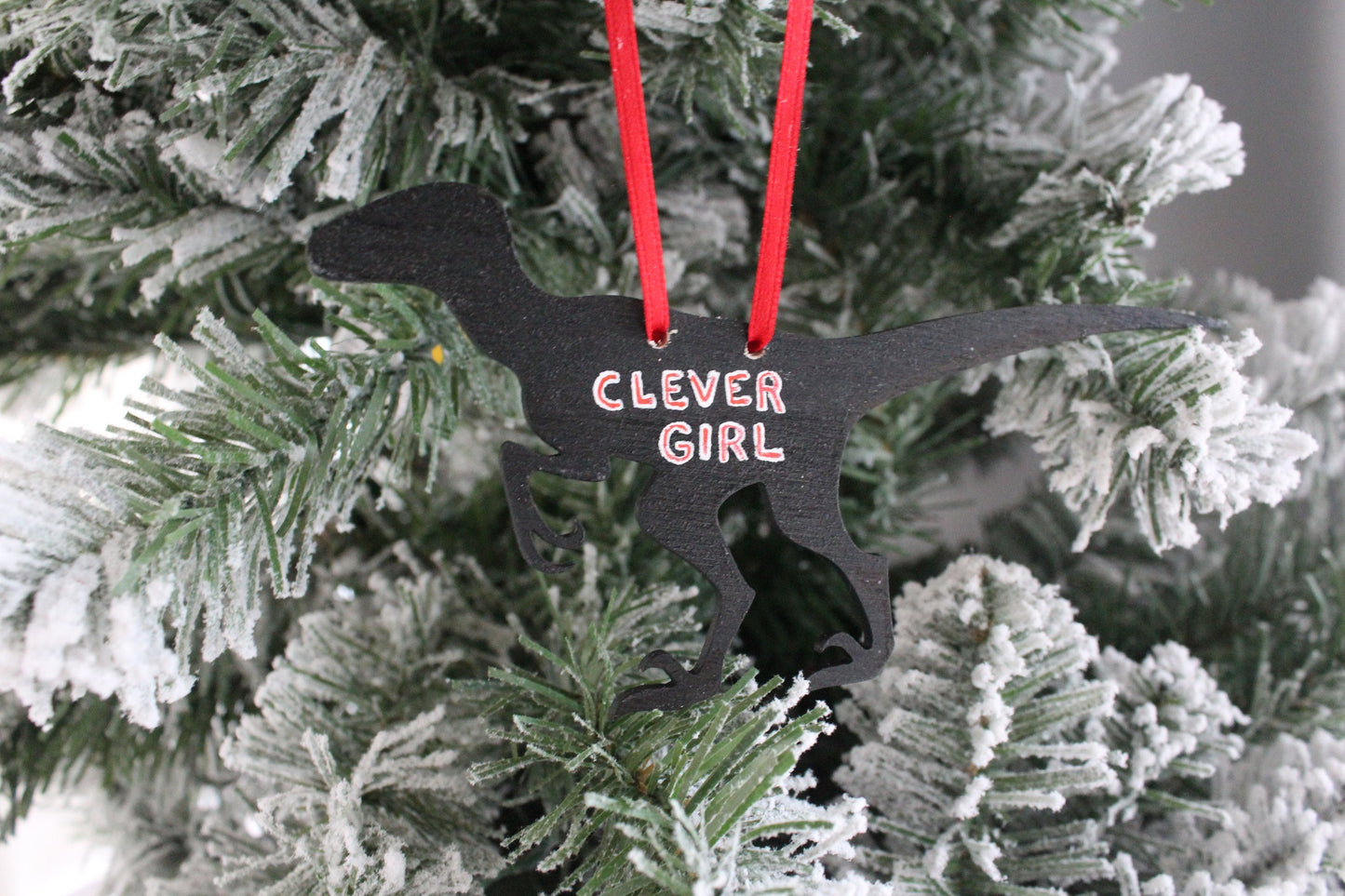 Jurassic Park Inspired Velociraptor Clever Girl ornament magnet