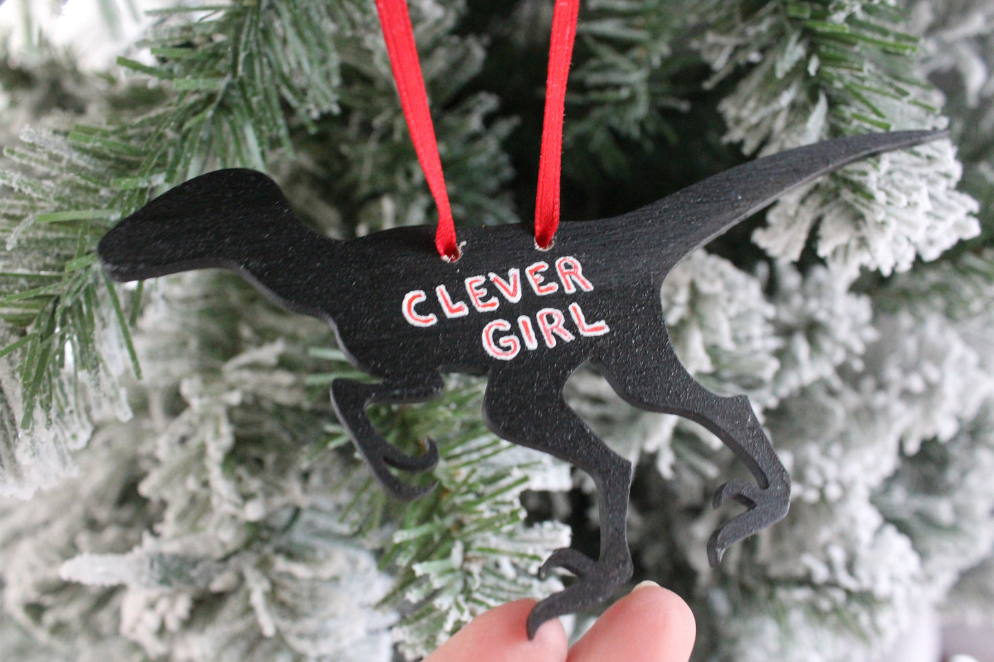 Jurassic Park Inspired Velociraptor Clever Girl ornament magnet