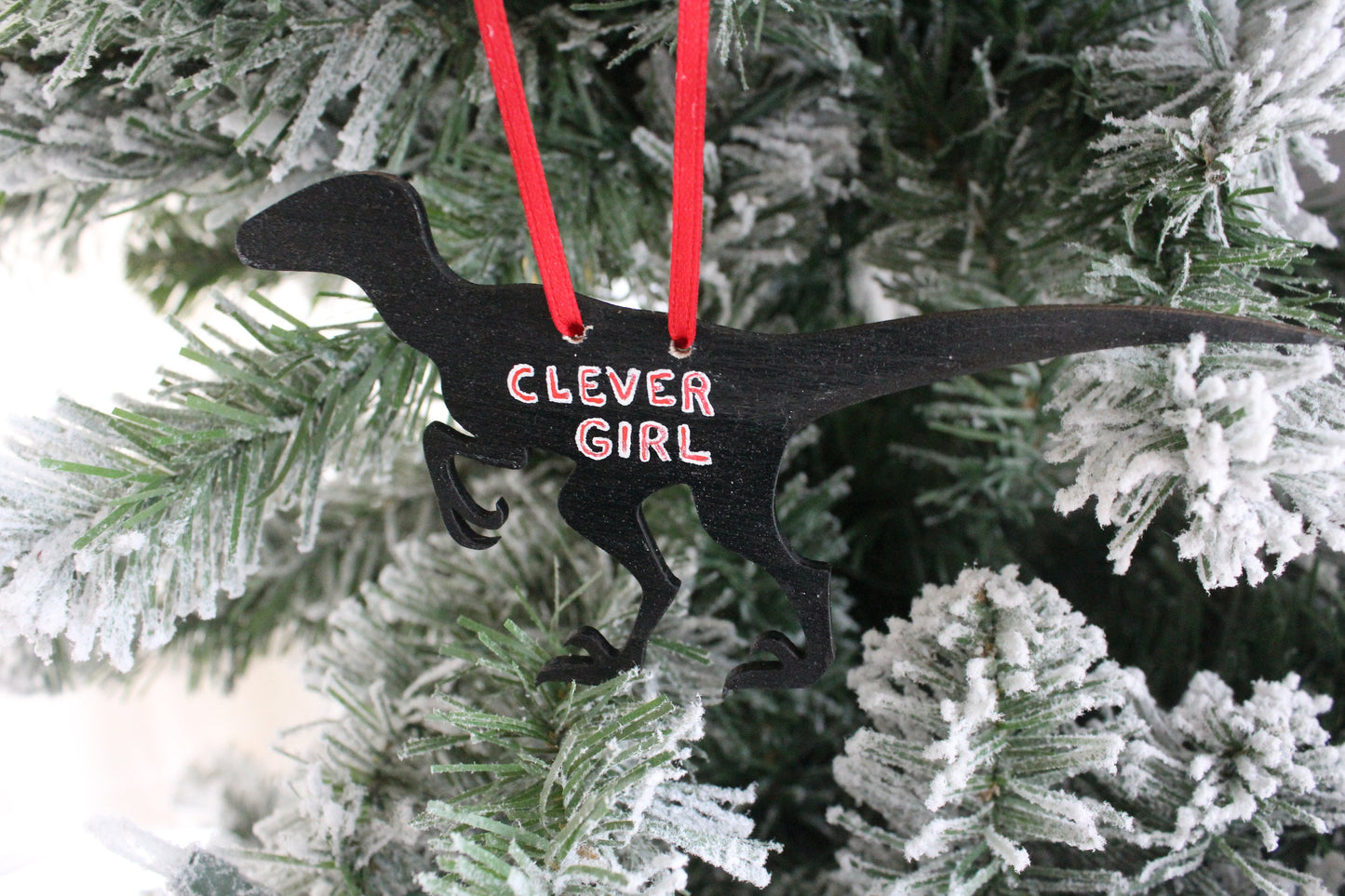 Jurassic Park Inspired Velociraptor Clever Girl ornament magnet