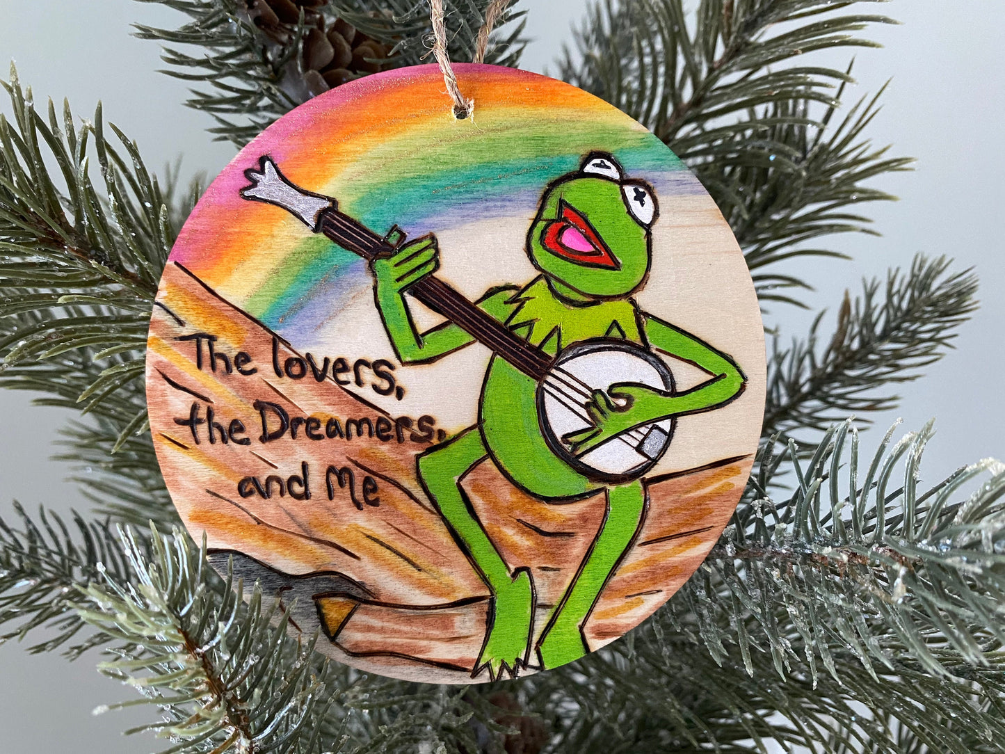Jim Henson Kermit Muppet Rainbow Connection Christmas Ornament