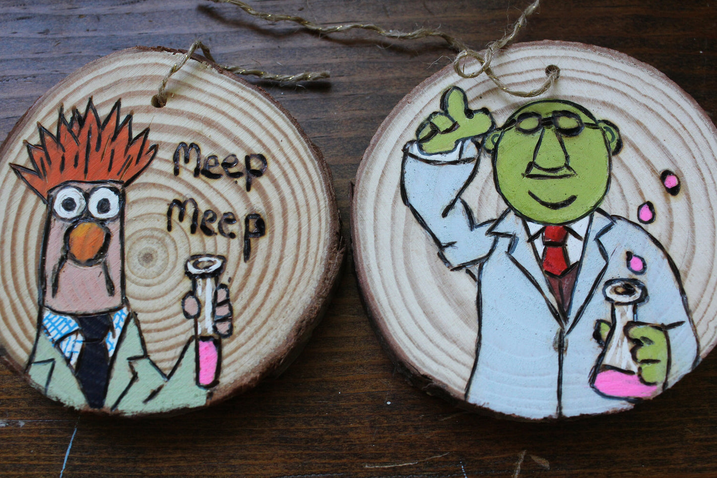 Jim Henson Muppets Beaker and Dr Bunsen Honeydew Ornament set