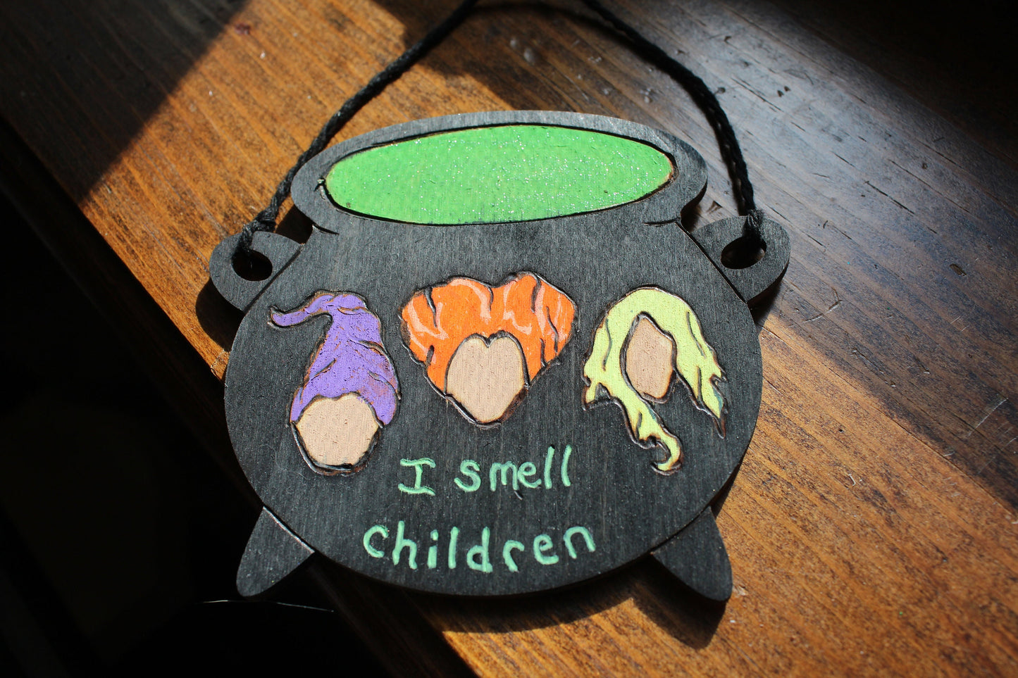 Hocus Pocus inspired Sanderson Sisters Cauldron Ornament I smell children Halloween Christmas