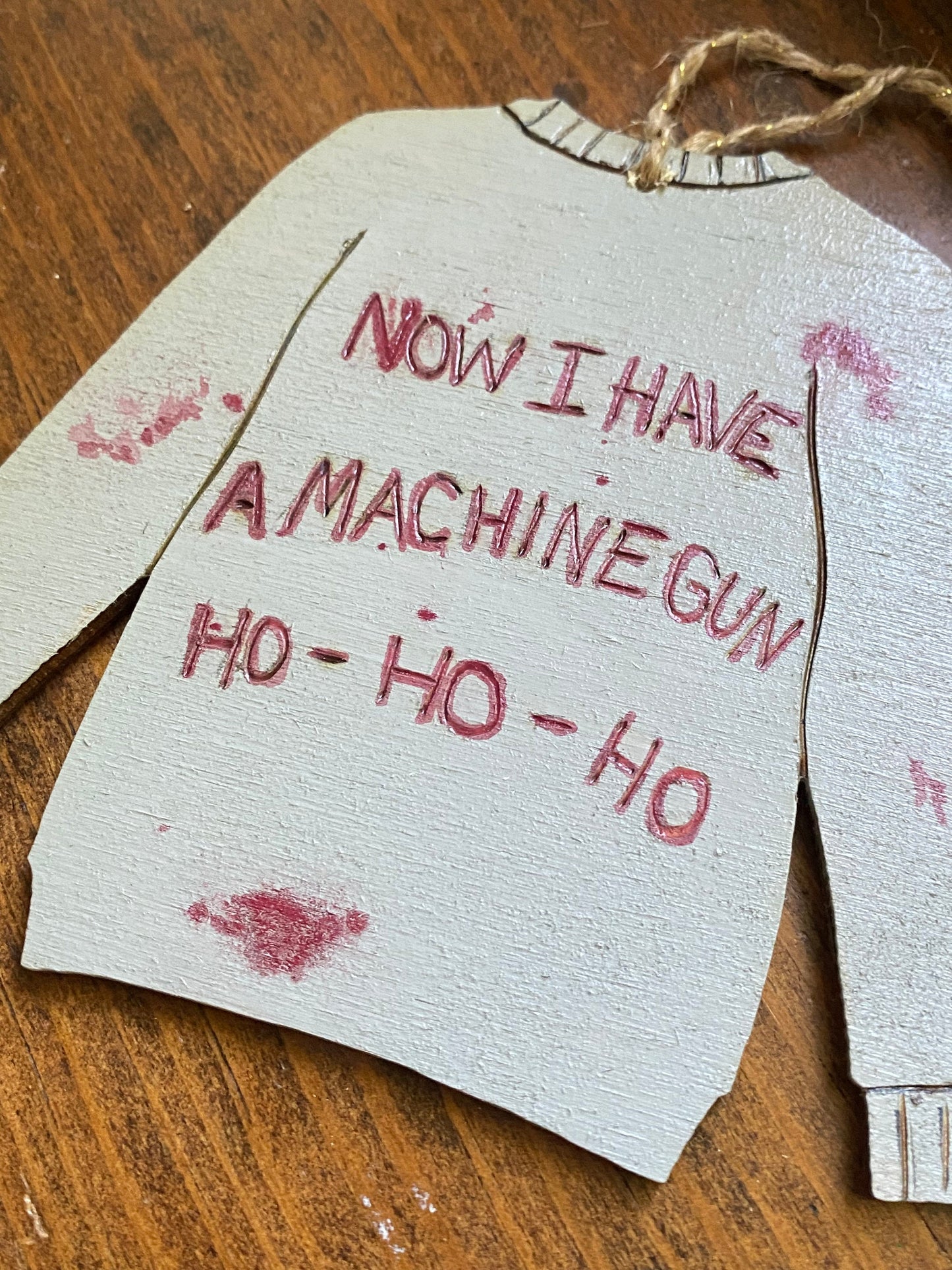 Die Hard Inspired sweatshirt Christmas ornament Nakatomi now I have a machine gun go ho ho