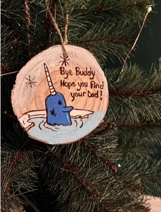 Elf Christmas Ornament set narwhal puffin Leon the snowman Bye Buddy