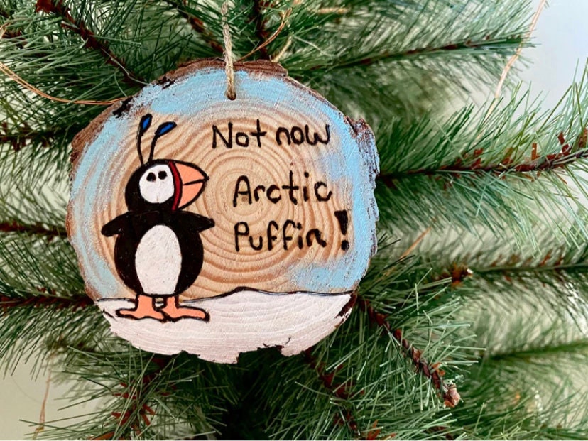 Elf Christmas Ornament set narwhal puffin Leon the snowman Bye Buddy