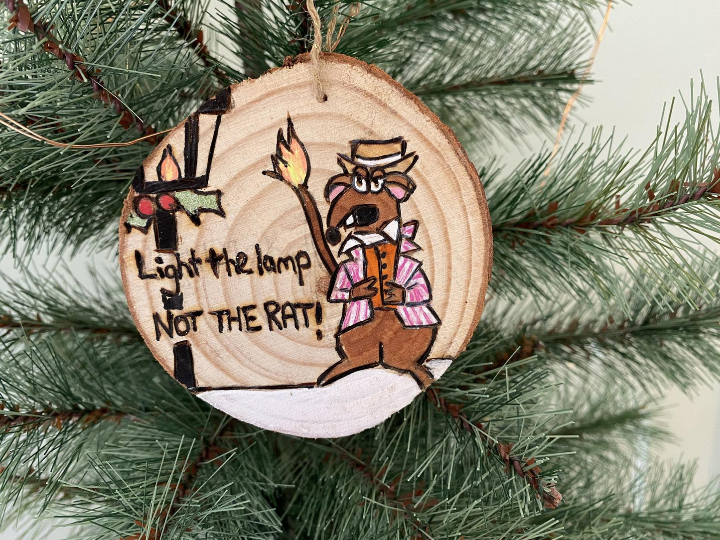 Rizzo the Rat Muppet Christmas Carol Light the Lamp Not the Rat ornament