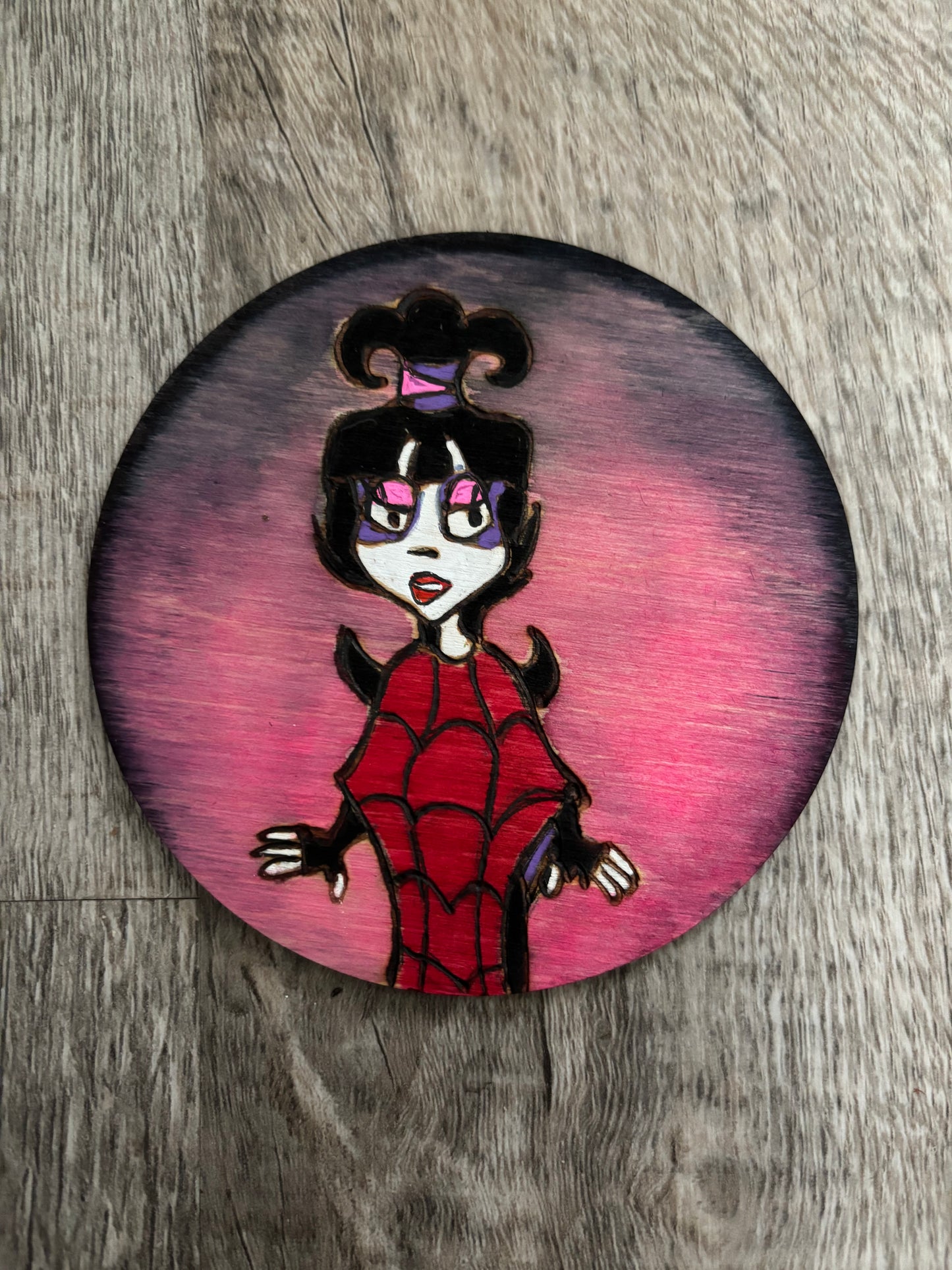 Cartoon Beetlejuice and Lydia Ornaments