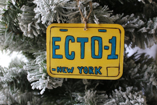 Ghostbusters Replica Ecto 1 License Plate Ornament