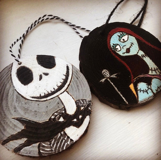 Tim burton Nightmare before Christmas Jack and Sally ornament set Disney