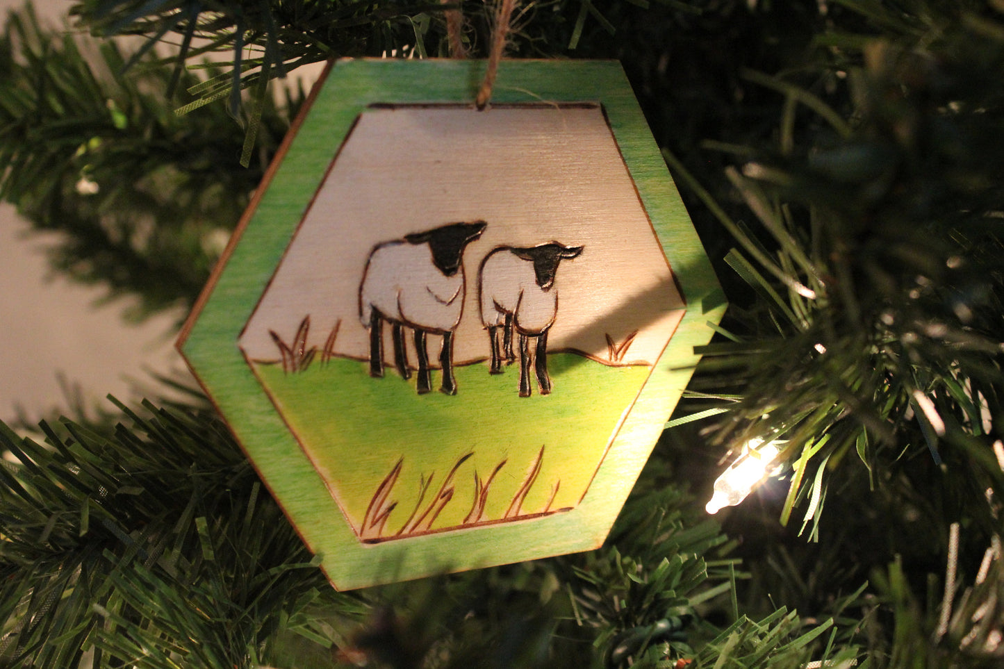 Settlers of Catan Game Board Cristmas Ornament or Coaster gift Set Wood Sheep Ore Wheat Brick