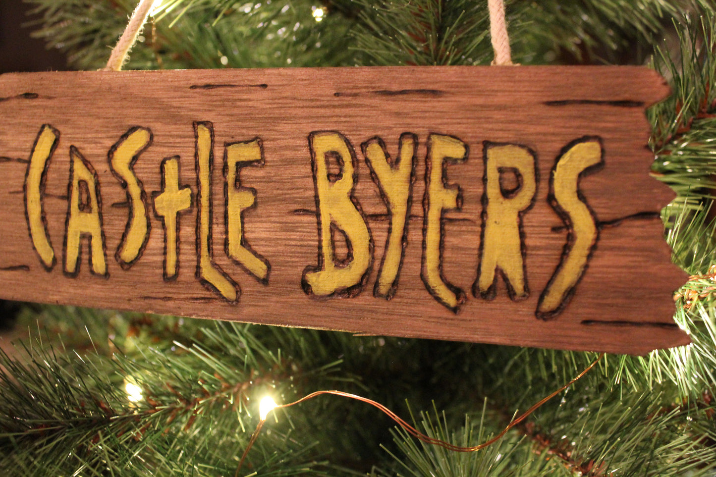 Stranger Things inspired Castle Byers Sign ornament decoration Christmas birthday plaque