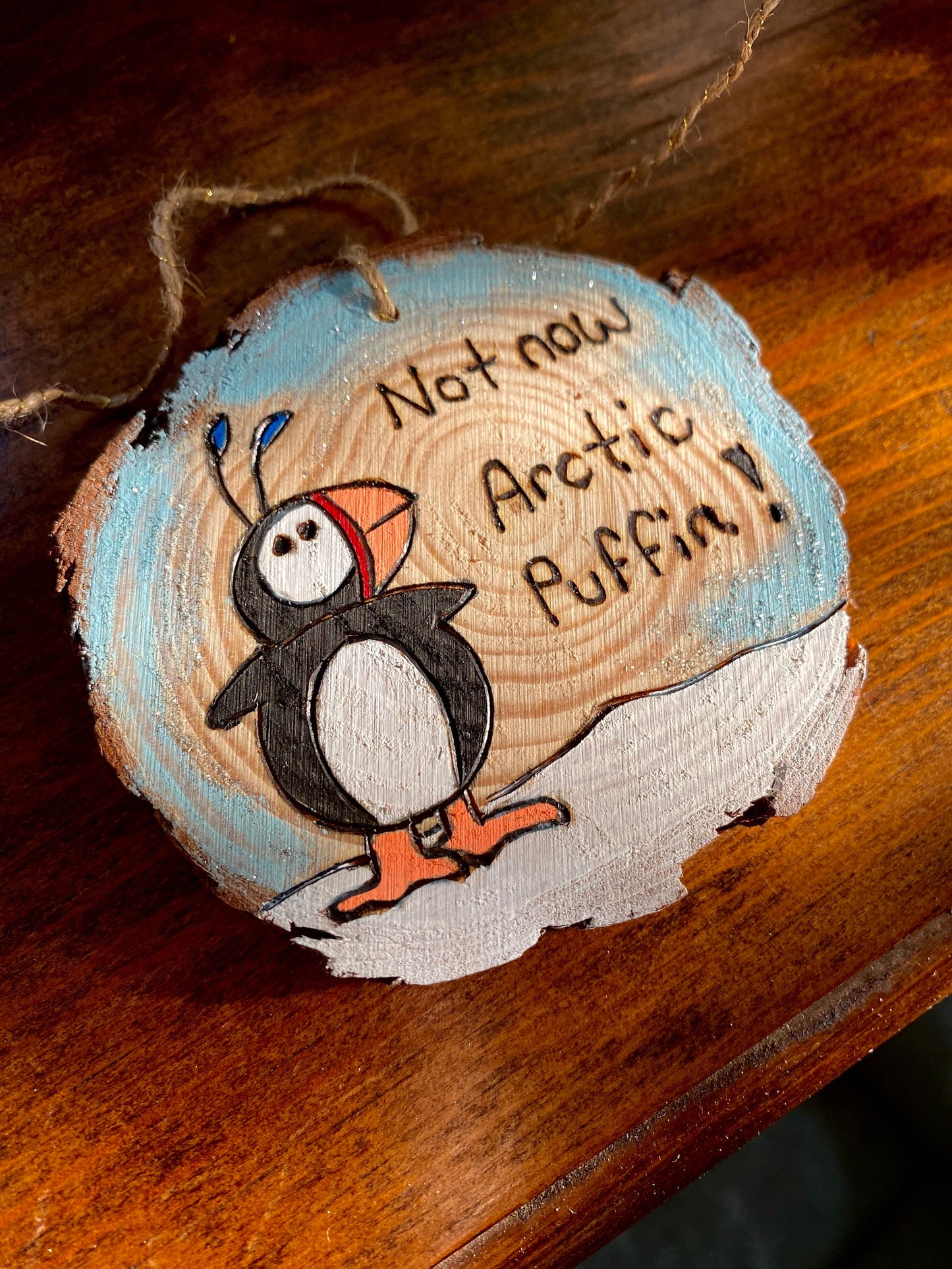 Elf Not Now Arctic Puffin Christmas ornament buddy the elf