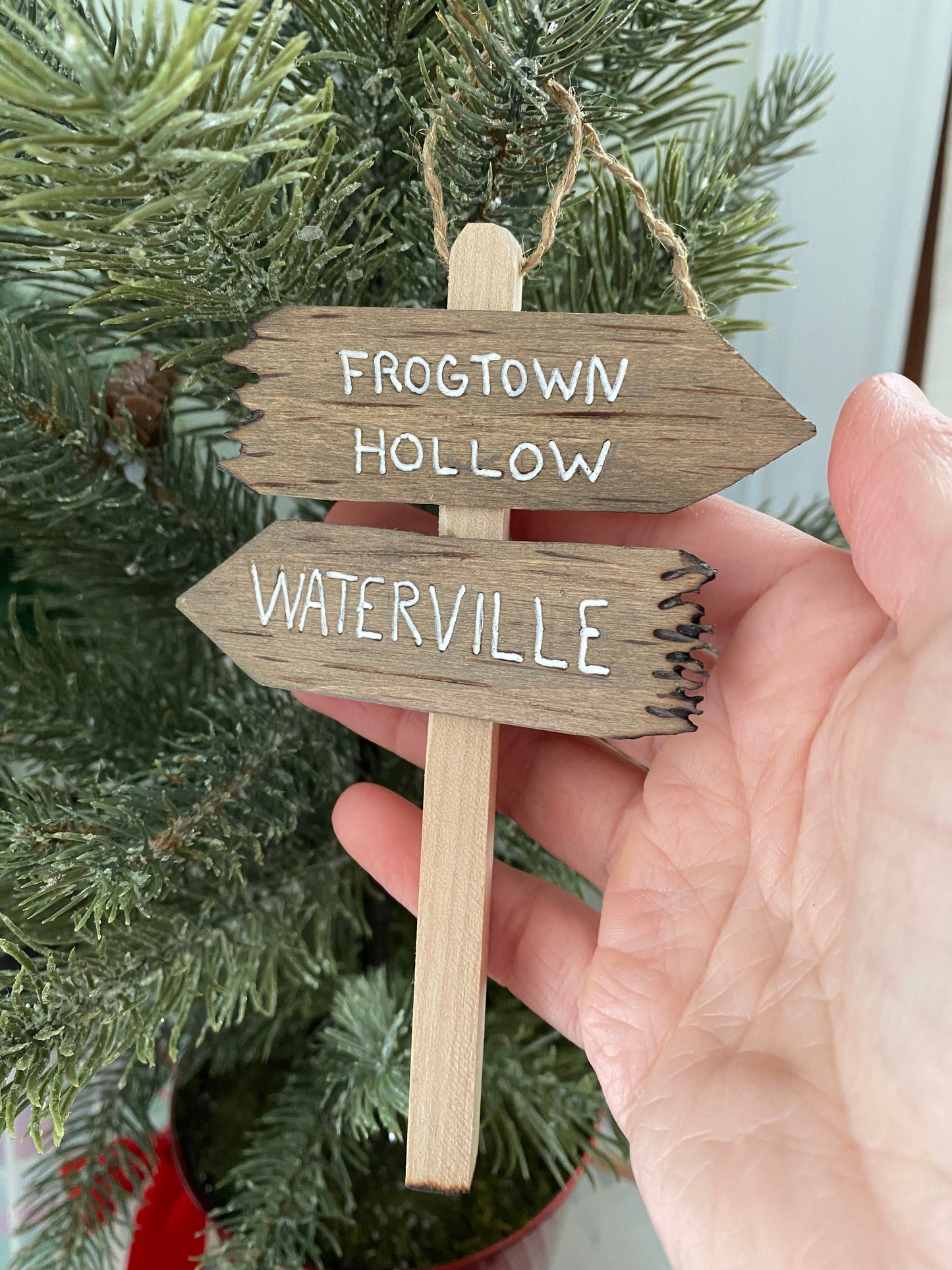 Jim Henson Emmet Otter Jug Band Christmas sign Waterville Frogtown Hollow Christmas ornament