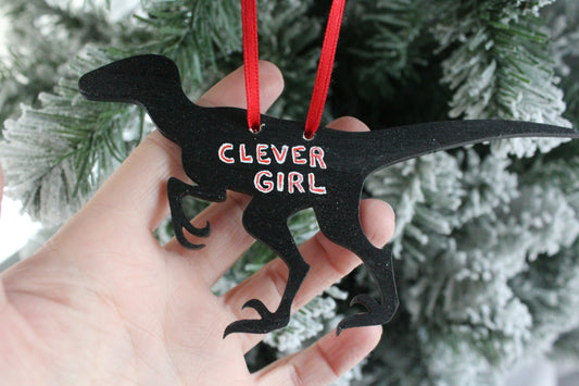 Jurassic Park Inspired Velociraptor Clever Girl ornament magnet