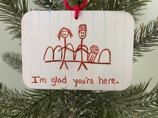 Stranger Things Max and Lucas I’m glad you’re here ornament magnet