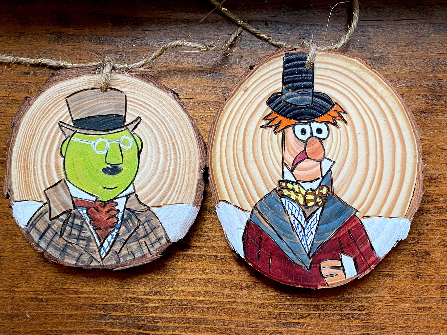 Jim Henson Muppets Christmas Carol Bunsen Honeydew and Beaker Ornament set