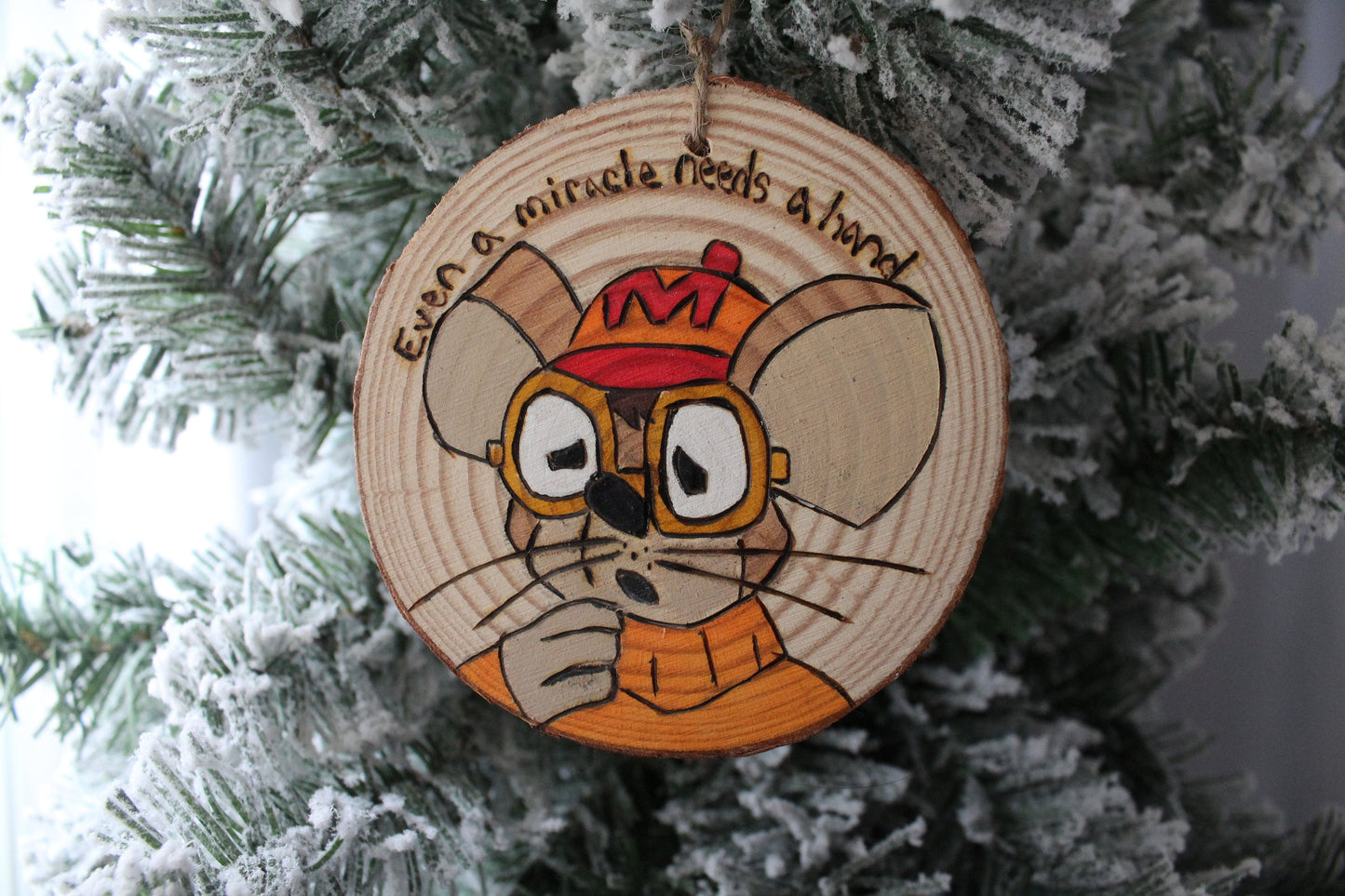 Twas the night before Christmas even a miracle needs a hand Albert mouse Father mouse ornament Rankin Bass